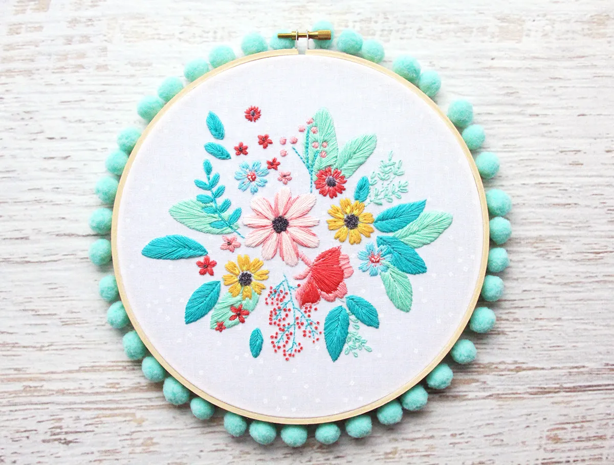 Singing in the Rain Floral Embroidery PDF Pattern