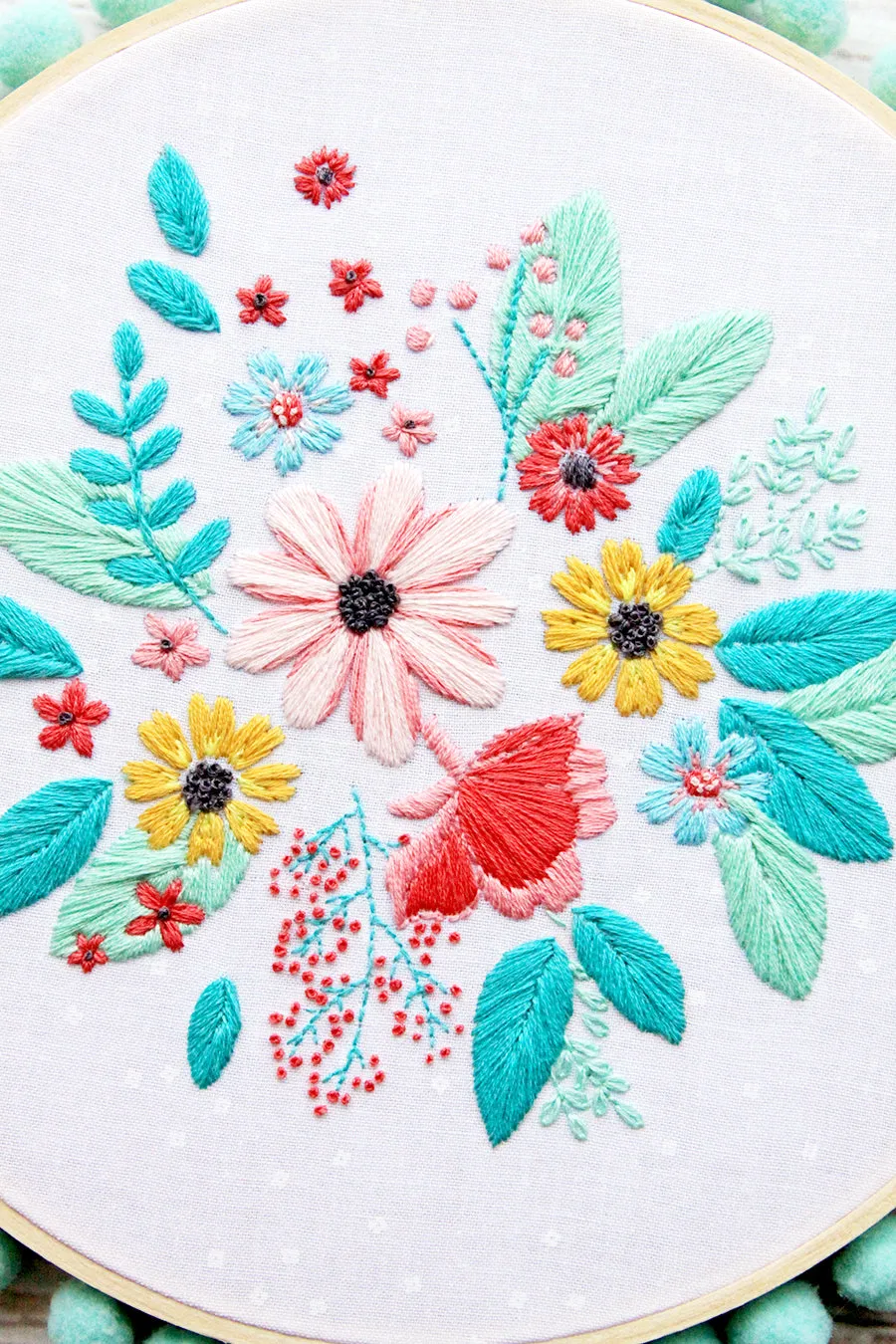 Singing in the Rain Floral Embroidery PDF Pattern