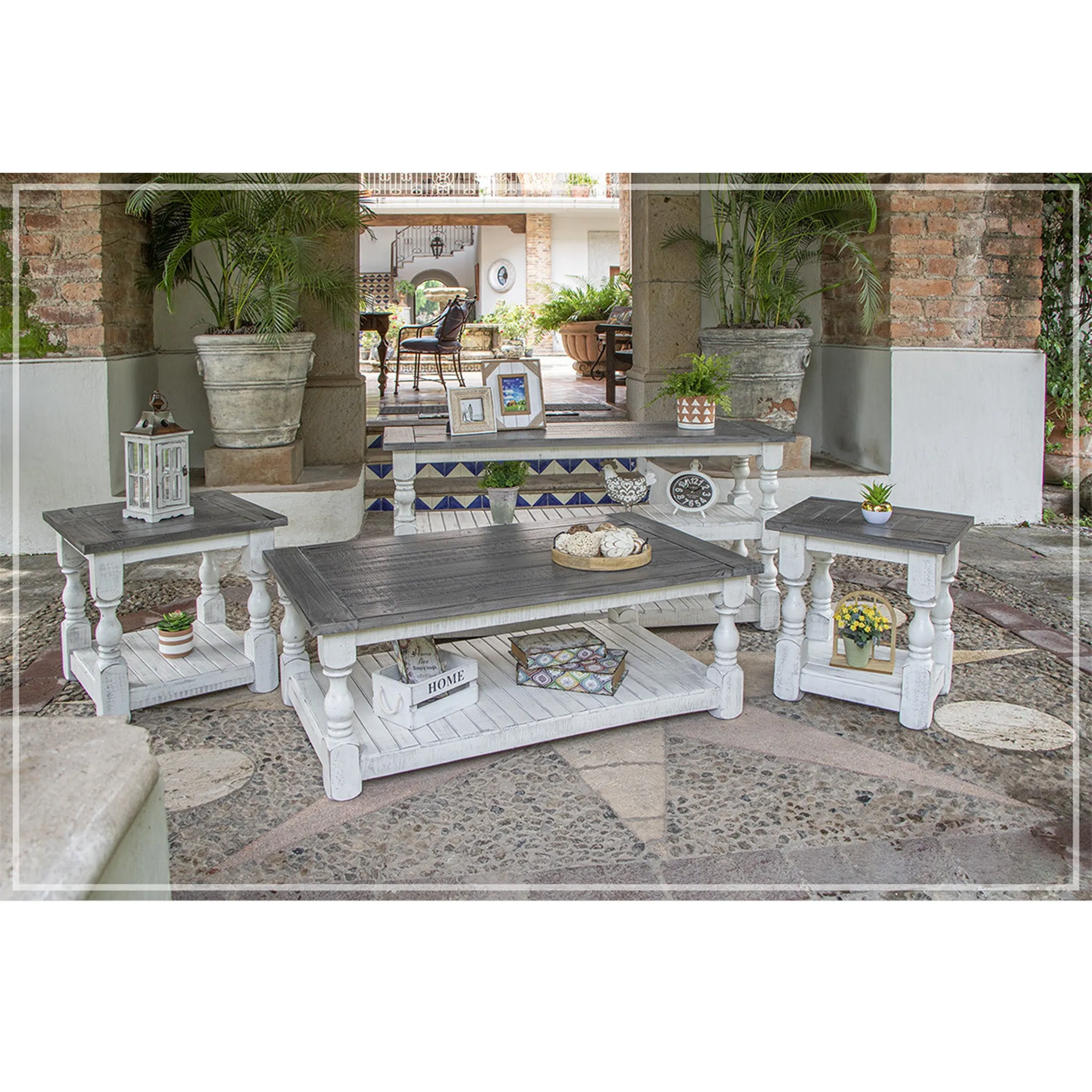 Stonegate Pillar Style Living Room Table Set