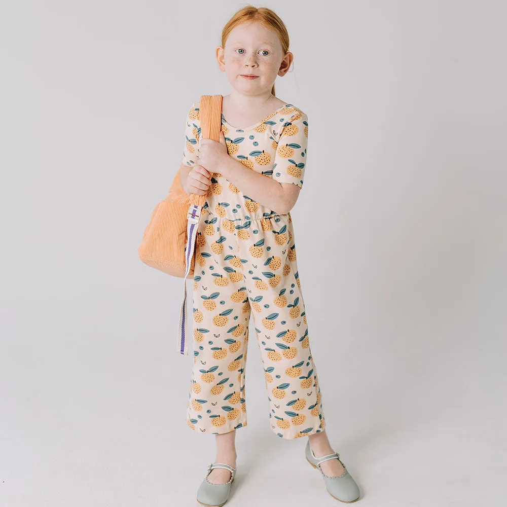 The Short Sleeve Wide Leg Jumpsuit in Fruity Harvest