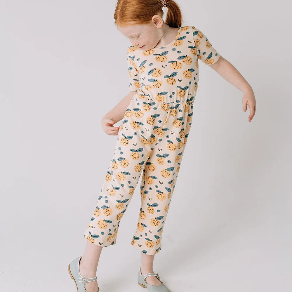 The Short Sleeve Wide Leg Jumpsuit in Fruity Harvest