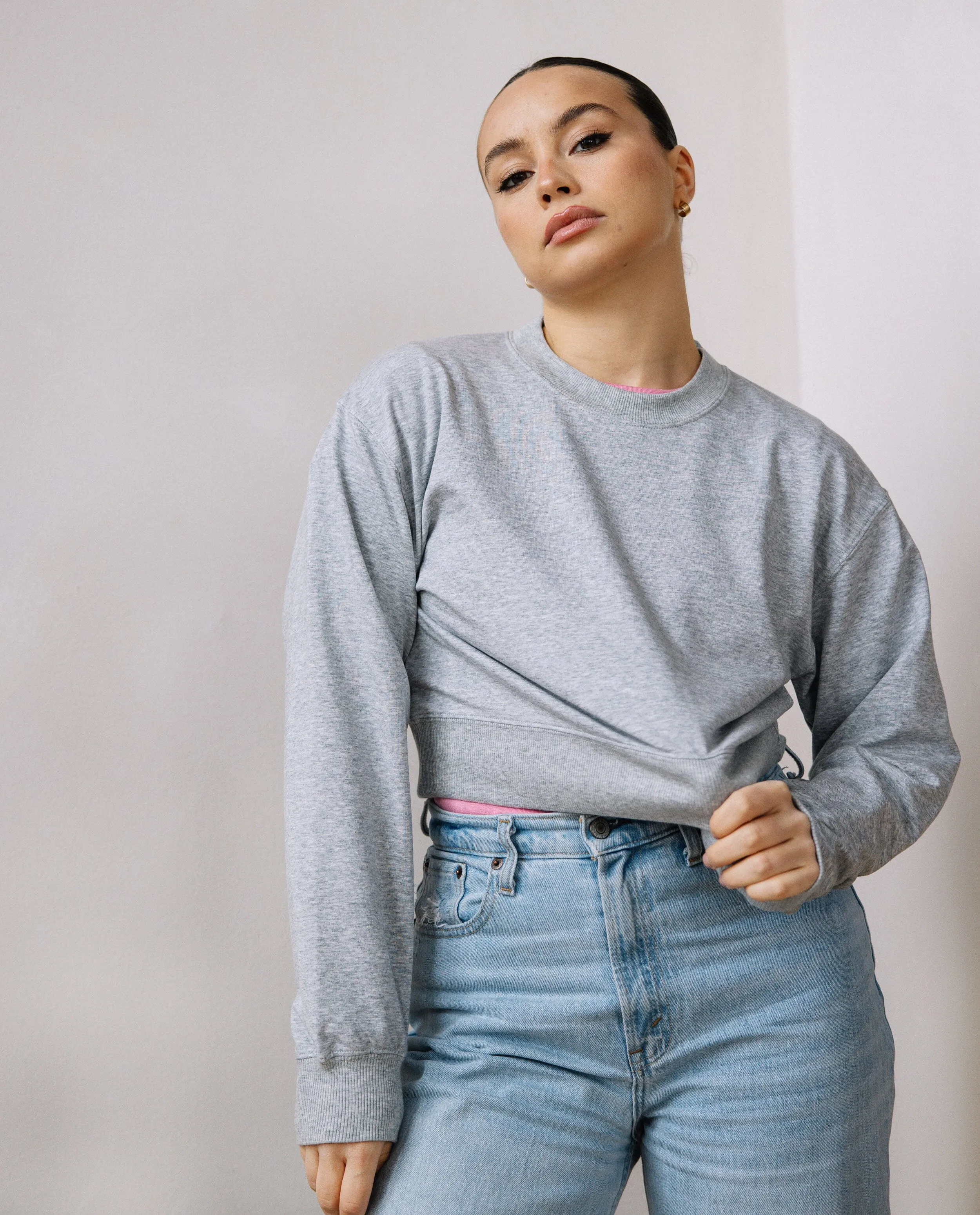 The Terry Cropped Crew Sweatshirt