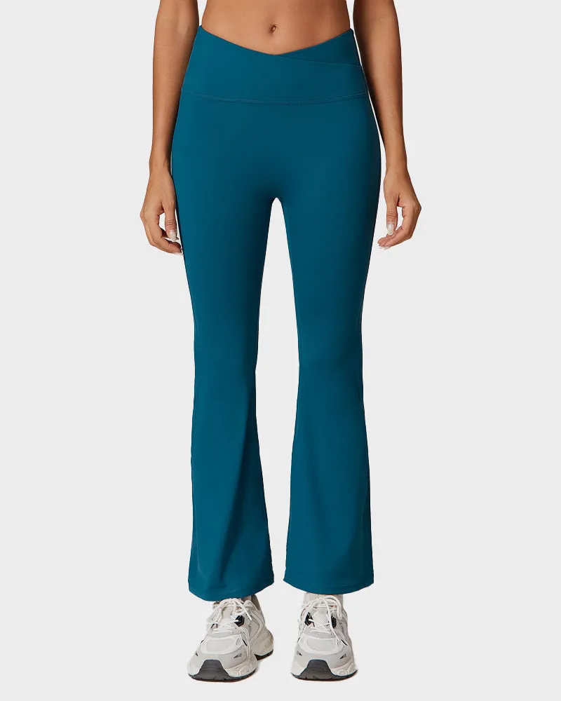 V-Cross Waist Active Flare Pants