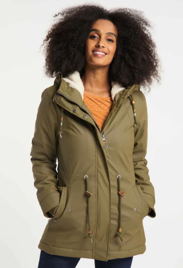 Waterdichte olijfkleurige winterjas | Ragwear jackets monadis rainy olive