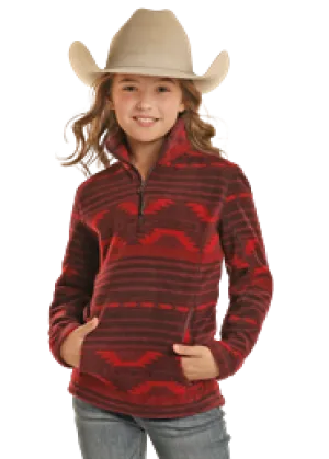 Youth Powder River Aztec Print Fleece Pullover